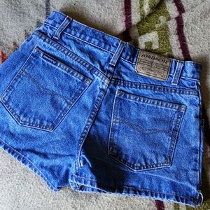 High waisted button fly jean shorts